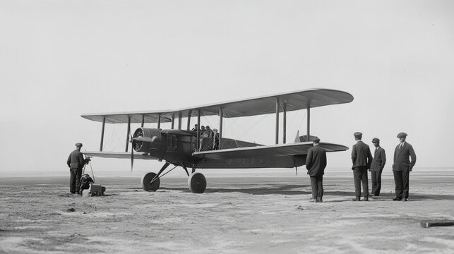 Vintage Biplane at the Airport