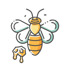 honey bee icon, honey bee vector illustration-simple illustration of honey bee, perfect for honey bee logos and icons