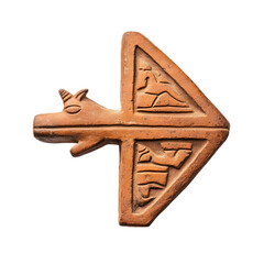 A Terracotta Arrow with Harappan Unicorn Seals Indu Isolated on Transparent Background