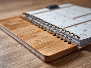Eco-Friendly Bamboo Spiral Planner for Stylish and Productive Organization