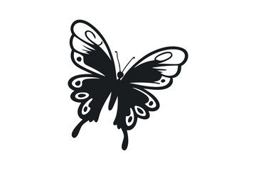 Black Butterfly Silhouette Set 