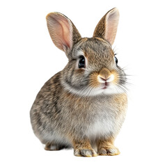 Obraz premium Adorable bunny rabbit portrait cute pet animal easter bunny brown rabbit photo on transparent background