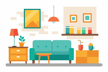 vector illustration of living room
