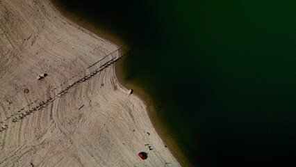 Aerial view of the Burrinjuck Reservoir taken with a drone.