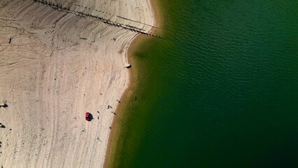 Aerial view of the Burrinjuck Reservoir taken with a drone.