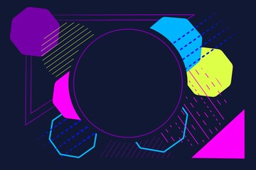 Obraz premium Bright and dynamic abstract illustration on a dark blue background. 