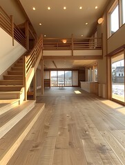 Spacious modern Japanese interior