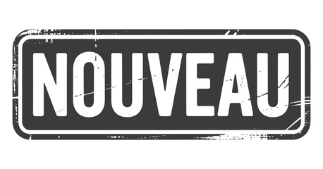 Fototapeta premium Grunge Style Nouveau Stamp Rectangular Black and White French New