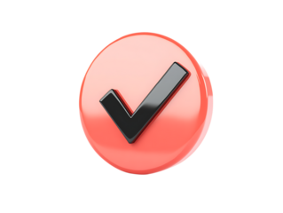 check 3d render icon on png