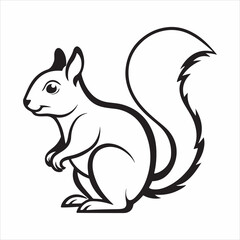 Fototapeta premium eastern gray squirrel vector silhouette