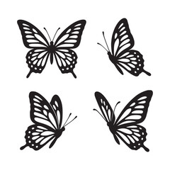 set of vector butterflies