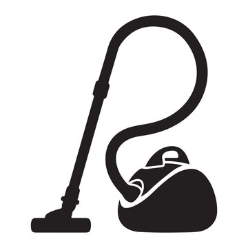 recommend clip art: Vacuum cleaner line art silhouette vector illustration, Simple black and white vacuum cleaner icon