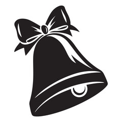 Christmas bell Vector Illustration, bell Vector Art, Christmas bell Silhouette, New Year Vector Icon element, Isolated white background
