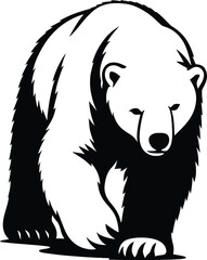 Polar Bear Powerful Outline, Striking Polar Bear Silhouette Art