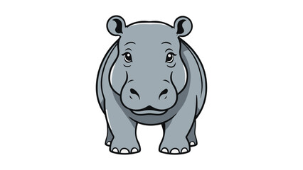 Fototapeta premium simple hippo illustration from the front vector illustration