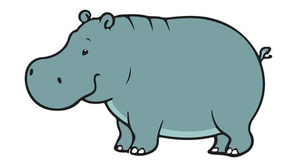 hippo with funny face vector illustration