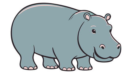 hippopotamus vector illustration, simple hippo vector illustration