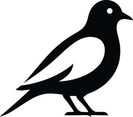 Bird Stylized Silhouette Graphic, Modern Bird Outline Illustration
