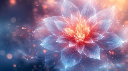 Radiant flower design in ethereal colors.