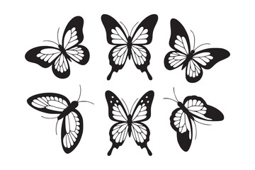 Fototapeta premium Black Butterfly Silhouette Pack 