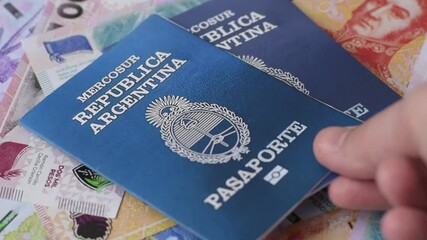 Argentine passport for travelling, flying and doing business. Argentina document, id for crossing the border - Powered by Adobe