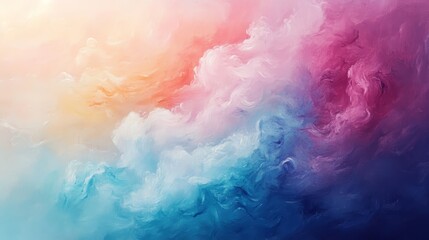 Colorful abstract shapes blend in a vibrant design.
