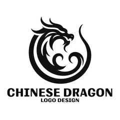 Chinese Dragon Vector Logo Design