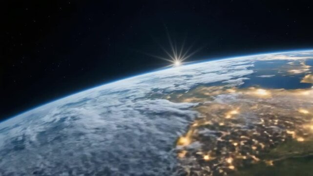 Earth Viewed From Space at Night