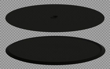 Black Round Stand – 3D Model Isolated on Transparent Background
