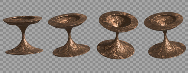 Bronze Vintage Pedestal – Abstract 3D Decorative Stand with Twisted Design