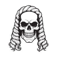 Obraz premium skull lady screaming vector illustration, spooky