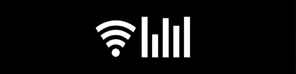 Digital Connectivity: A minimalist representation of wireless and signal strength icon on a digital display, symbolizing seamless connectivity in the modern era.