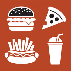 fast food icon, fast food silhouette, burger icon, pizza icon, hotdog icon, food icon set, silhouette food icons, black food icons, vector fast food, junk food icon, hamburger icon, pizza slice icon, 