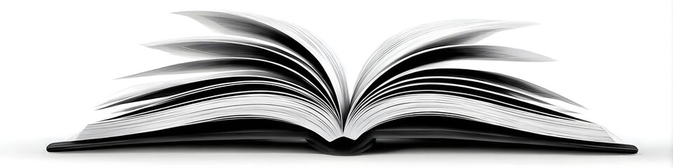 Opened Book: An open book, with its pages slightly fanned and ready to be read, this image is perfect for showcasing the concepts of knowledge, reading, and education.