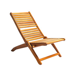 Innovative Reclining Wooden Beach Chair with a Comp Isolated on Transparent Background