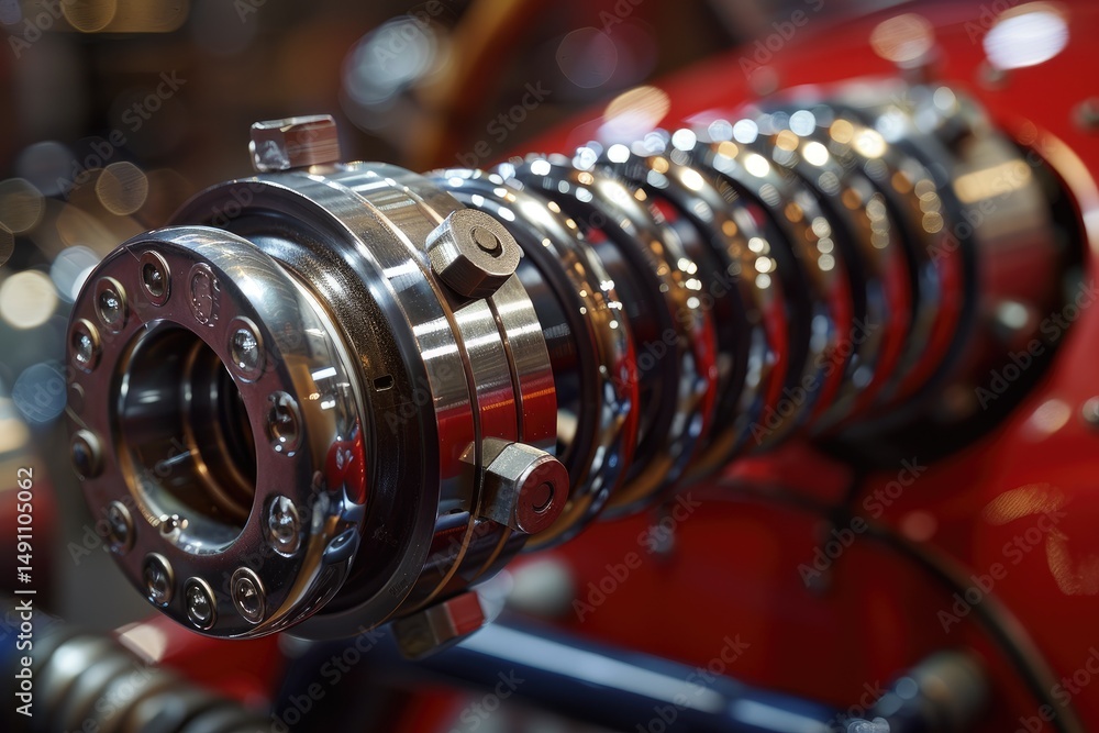 Poster close-up view of intricate mechanical components.