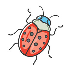 ladybug icon, ladybug vector illustration-simple illustration of ladybug, perfect for ladybug logos and icons
