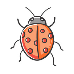 ladybug icon, ladybug vector illustration-simple illustration of ladybug, perfect for ladybug logos and icons