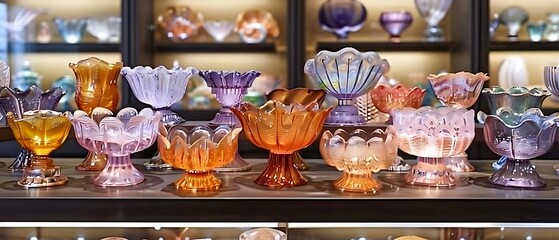 Fototapeta premium Colorful Glass Bowls on Display