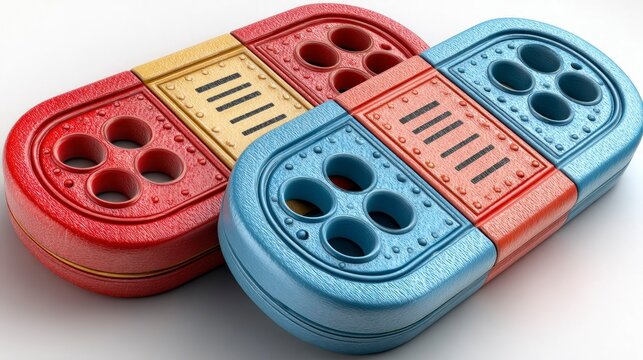 Retro Gaming Controllers in Vibrant Colors Classic Design for Nostalgic and Modern Use Cases