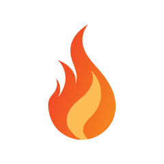 Simple and clean illustration of a stylized flame design isolated on a white background