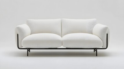 Naklejka premium Modern, minimalist two-seater sofa with clean lines.