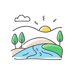landscape icon, landscape vector illustration-simple illustration of landscape, perfect for landscape logos and icons