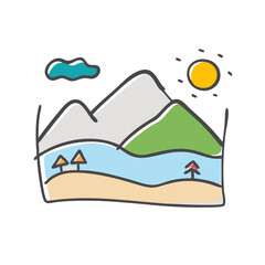 landscape icon, landscape vector illustration-simple illustration of landscape, perfect for landscape logos and icons
