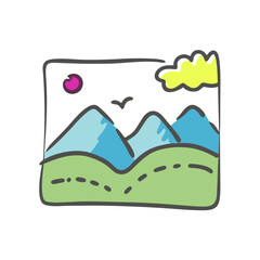 landscape icon, landscape vector illustration-simple illustration of landscape, perfect for landscape logos and icons