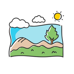 landscape icon, landscape vector illustration-simple illustration of landscape, perfect for landscape logos and icons
