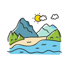 landscape icon, landscape vector illustration-simple illustration of landscape, perfect for landscape logos and icons
