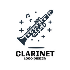 Clarinet Vector Logo Design