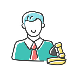 lawyer icon, lawyer vector illustration-simple illustration of lawyer, perfect for lawyer logos and icons
