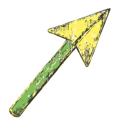 Bold Arrow with Expressive Design in Bright Chartre Isolated on Transparent Background